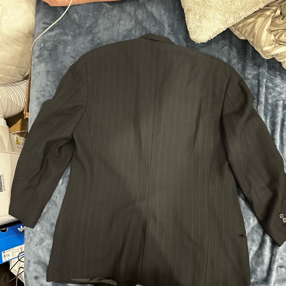 Giorgio Armani Black Pinstripe Suit Jacket - Picture 5 of 7
